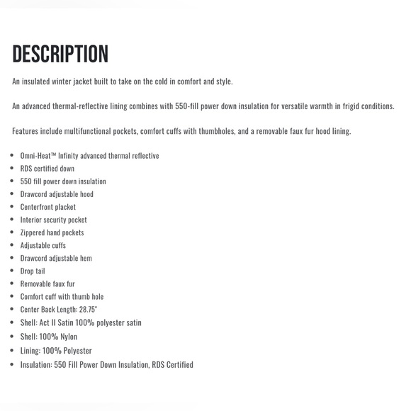 Columbia Down Jacket Plus Size Omni Heat Infinity Lay D lll Fur SnowBoard Ski 1X - Picture 13 of 13